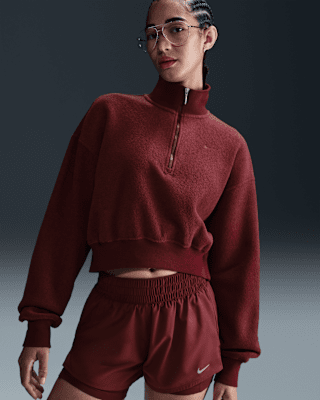 Nike Sportswear Phoenix Plush Women's Oversized 1/4-Zip Cropped